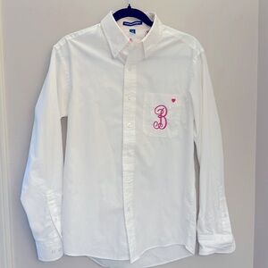 “Bride” and letter “B” monogrammed personalized Button Up “Port Authority” shirt